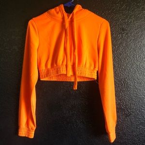 Fashion Nova Orange crop top long sleeve sweater